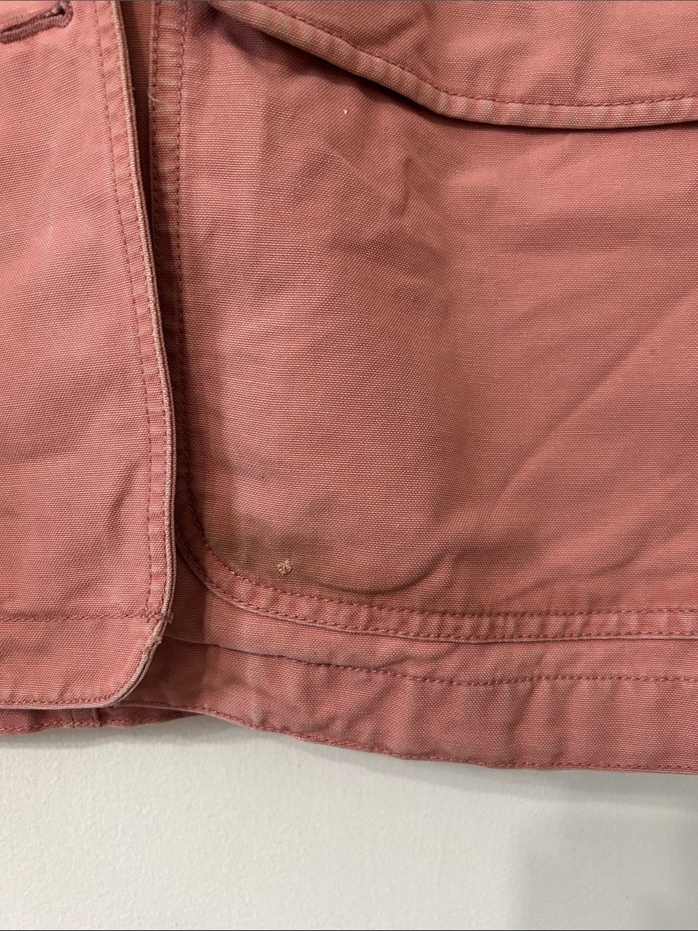 LLBean Chore Jacket Pink Canvas Barn Utility Brown Corduroy Collar Womens Medium - Picture 10 of 16